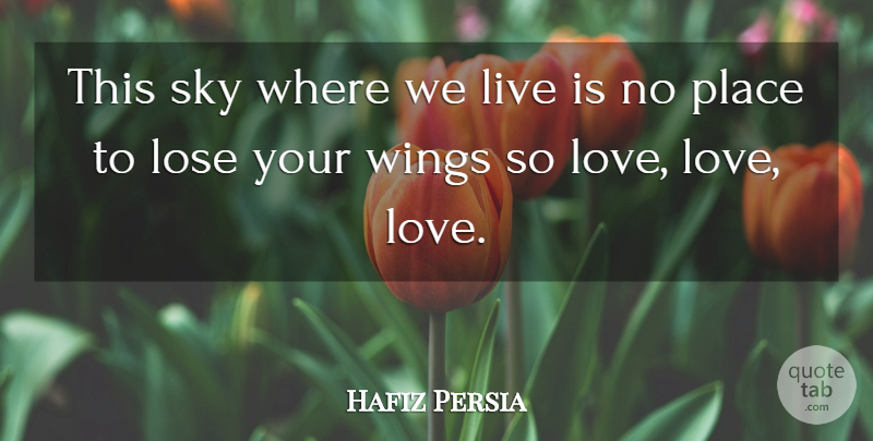 Hafiz Persia Quote About Lose, Sky, Wings: This Sky Where We Live...
