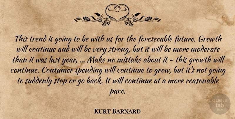 Kurt Barnard Quote About Consumer, Continue, Future, Growth, Last: This Trend Is Going To...