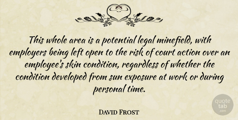David Frost Quote About Action, Area, Condition, Court, Developed: This Whole Area Is A...