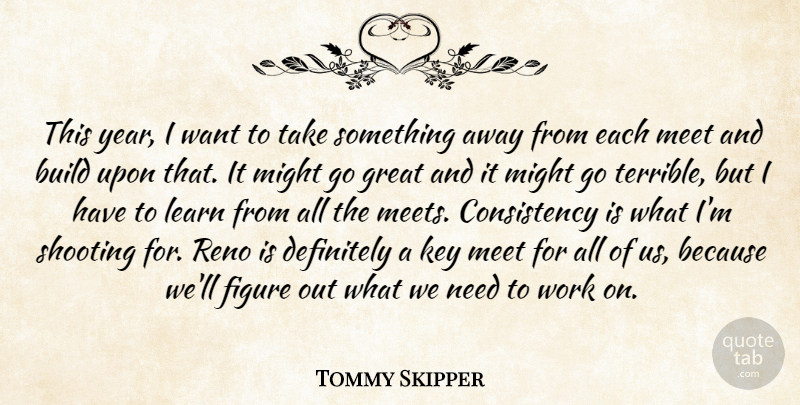 Tommy Skipper Quote About Build, Consistency, Definitely, Figure, Great: This Year I Want To...