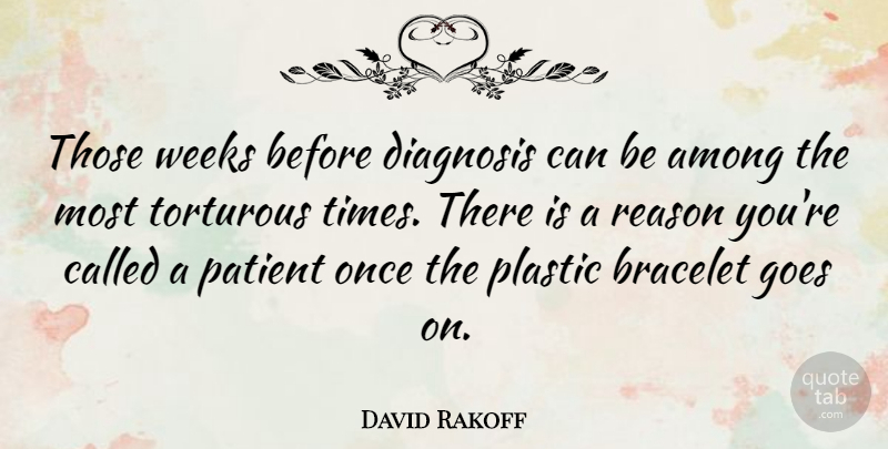 David Rakoff Quote About Among, Diagnosis, Goes, Plastic, Weeks: Those Weeks Before Diagnosis Can...