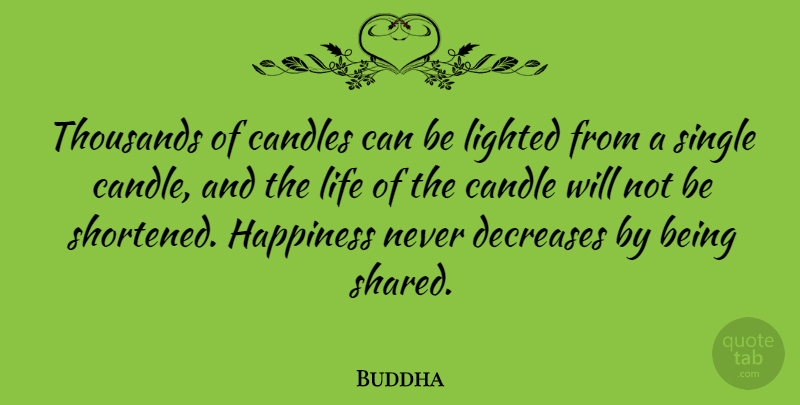 Buddha Quote About Candles, Happiness, Indian Leader, Life, Single: Thousands Of Candles Can Be...