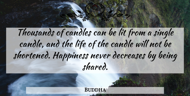 Buddha Quote About Candles, Happiness, Indian Leader, Life, Lit: Thousands Of Candles Can Be...