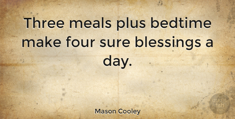Mason Cooley Quote About Blessing, Three, Literature: Three Meals Plus Bedtime Make...