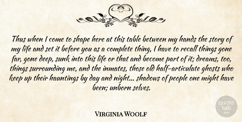 Virginia Woolf Quote About Dream, Night, Self: Thus When I Come To...