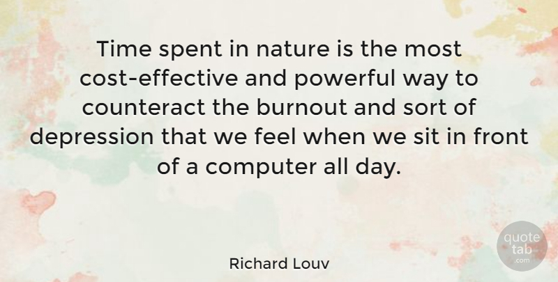 Richard Louv Quote About Powerful, Way, Cost: Time Spent In Nature Is...