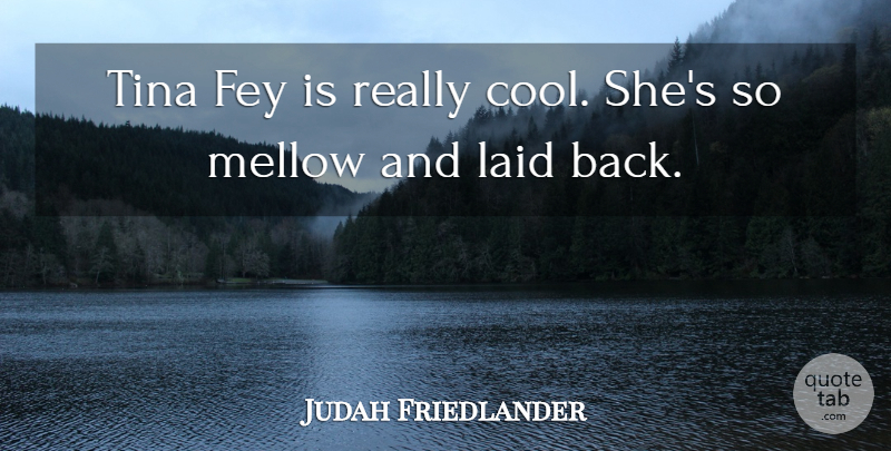 Judah Friedlander Quote About Laid Back, Fey, Really Cool: Tina Fey Is Really Cool...