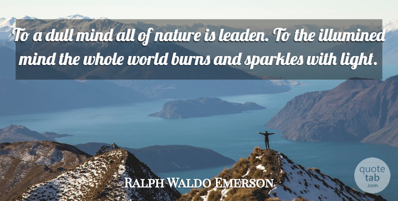 Ralph Waldo Emerson Quote About Motivational, Beauty, Nature: To A Dull Mind All...