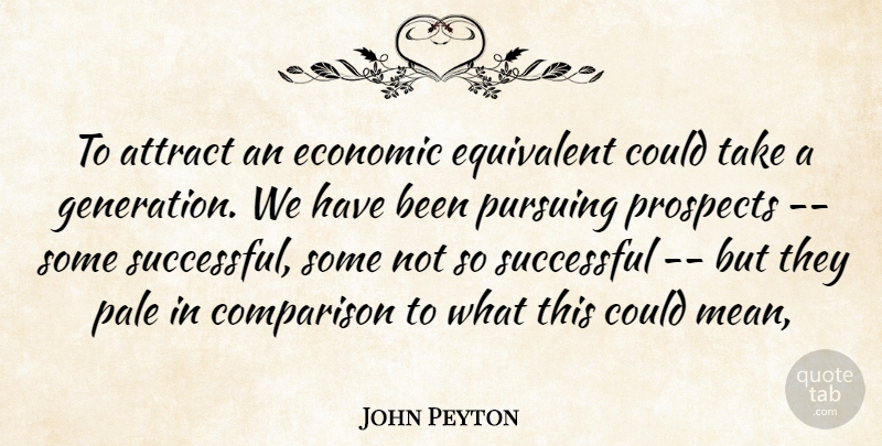 John Peyton Quote About Attract, Comparison, Economic, Equivalent, Pale: To Attract An Economic Equivalent...