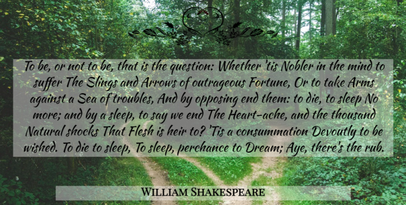 William Shakespeare Quote About Death, Suicide, Dream: To Be Or Not To...