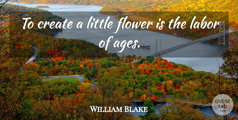 William Blake Quote About Create, Flower, Labor: To Create A Little Flower...