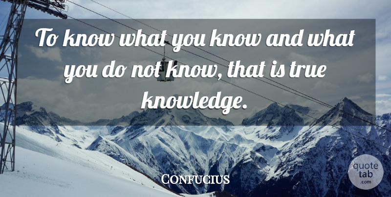 Confucius Quote About Wisdom, True Knowledge, Knows: To Know What You Know...