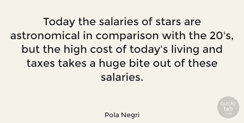 Pola Negri Quote About Stars, Cost, Today: Today The Salaries Of Stars...