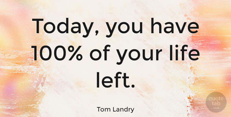 Tom Landry Quote About Sports, Motivational Sports, Today: Today You Have 100 Of...