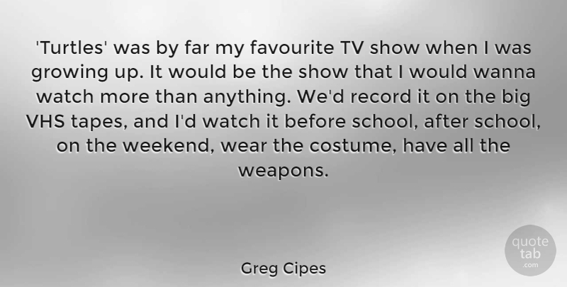 Greg Cipes Quote About Far, Favourite, Record, Tv, Wanna: Turtles Was By Far My...