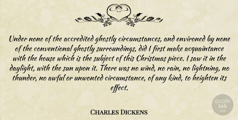 Charles Dickens Quote About Rain, Wind, House: Under None Of The Accredited...