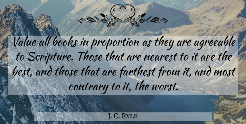 J. C. Ryle Quote About Book, Scripture, Proportion: Value All Books In Proportion...