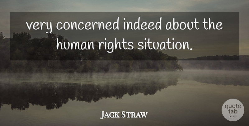 Jack Straw Quote About Concerned, Human, Indeed, Rights: Very Concerned Indeed About The...