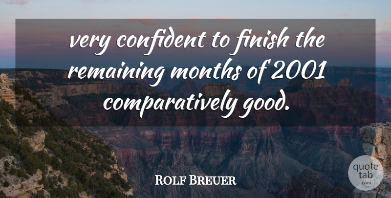 Rolf Breuer Quote About Confident, Finish, Months, Remaining: Very Confident To Finish The...