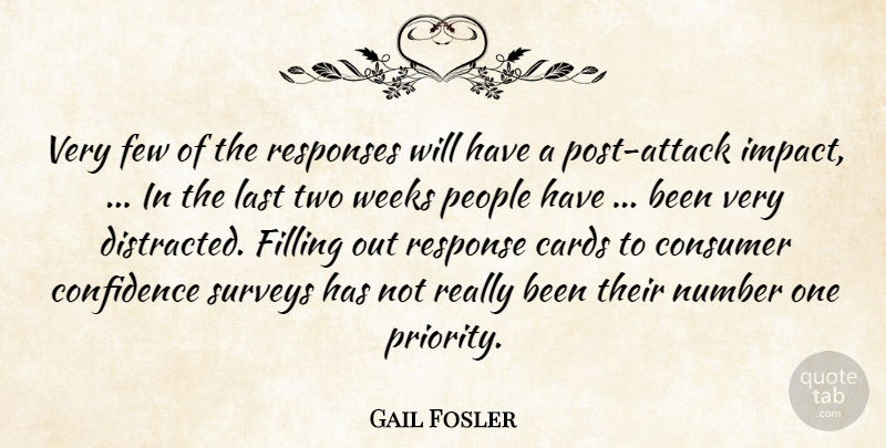 Gail Fosler Quote About Cards, Confidence, Consumer, Few, Filling: Very Few Of The Responses...