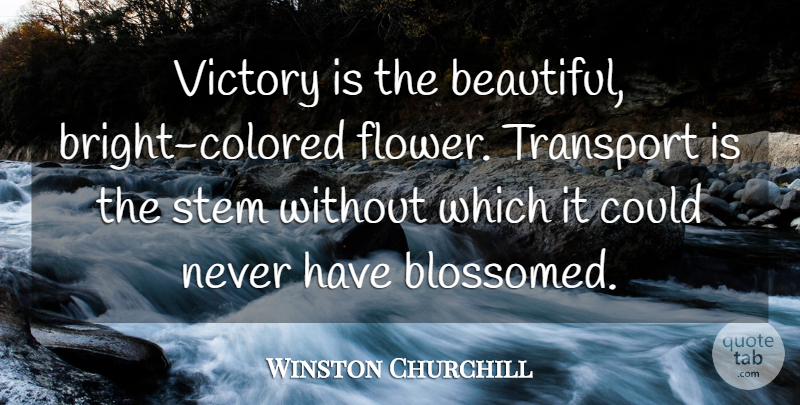 Winston Churchill Quote About Beautiful, Flower, Victory: Victory Is The Beautiful Bright...