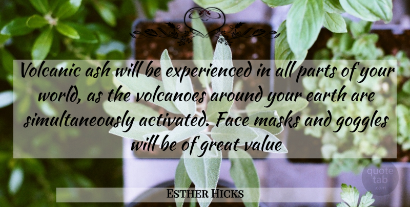 Esther Hicks Quote About Volcanoes, Ashes, World: Volcanic Ash Will Be Experienced...