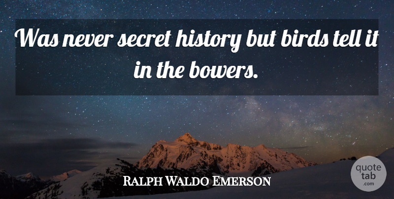 Ralph Waldo Emerson Quote About Bird, Secret: Was Never Secret History But...