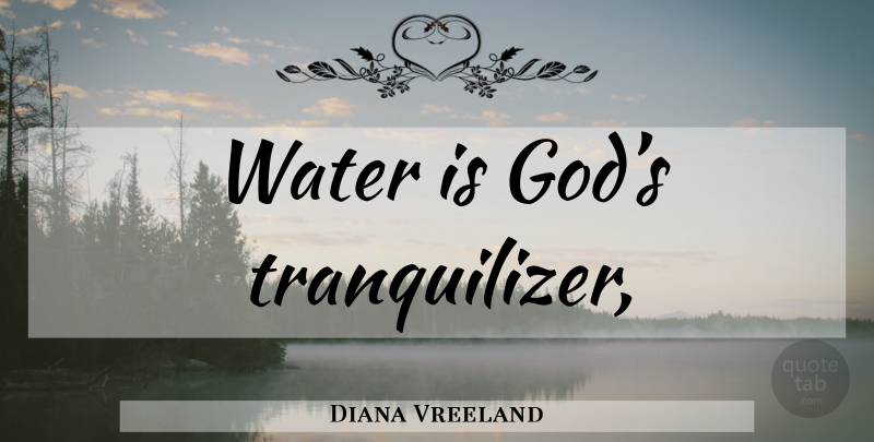 Diana Vreeland Quote About Water: Water Is Gods Tranquilizer...