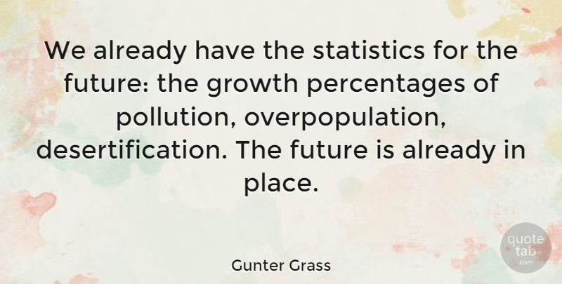 Gunter Grass Quote About Future, Growth, Statistics: We Already Have The Statistics...