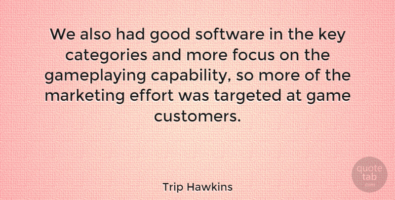 Trip Hawkins Quote About Keys, Games, Focus: We Also Had Good Software...