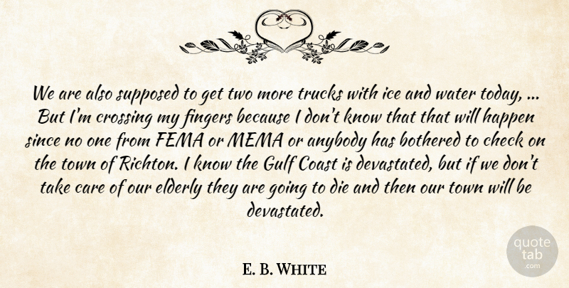E. B. White Quote About Anybody, Bothered, Care, Check, Coast: We Are Also Supposed To...