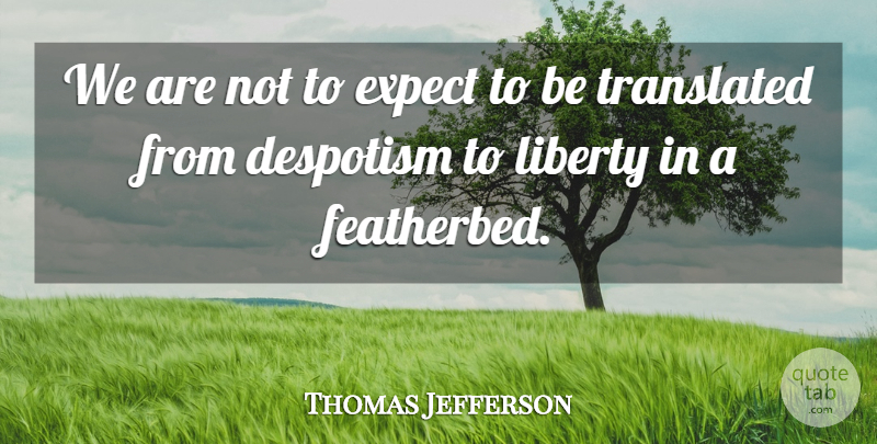 Thomas Jefferson Quote About Encouragement, Difficult And Easy, Political: We Are Not To Expect...