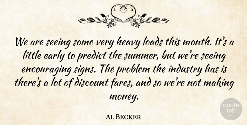 Al Becker Quote About Discount, Early, Heavy, Industry, Loads: We Are Seeing Some Very...