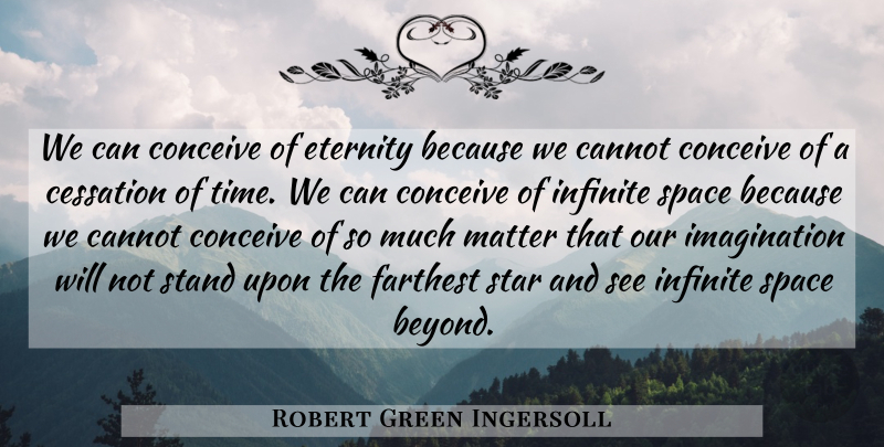 Robert Green Ingersoll Quote About Cannot, Cessation, Conceive, Eternity, Farthest: We Can Conceive Of Eternity...