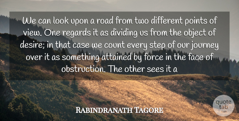 Rabindranath Tagore Quote About Attained, Case, Count, Dividing, Face: We Can Look Upon A...