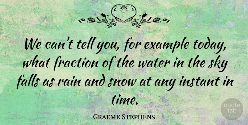 Graeme Stephens Quote About Example, Falls, Fraction, Instant, Rain: We Cant Tell You For...