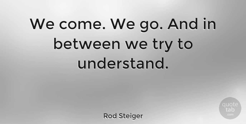 Rod Steiger Quote About undefined: We Come We Go And...
