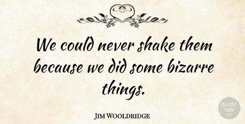 Jim Wooldridge Quote About Bizarre, Shake: We Could Never Shake Them...