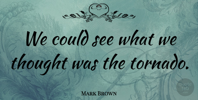 Mark Brown Quote About undefined: We Could See What We...