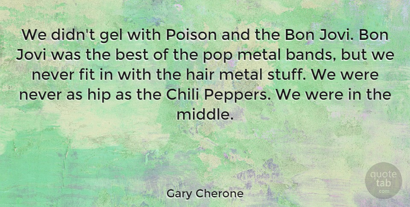 Gary Cherone Quote About American Musician, Best, Chili, Fit, Gel: We Didnt Gel With Poison...