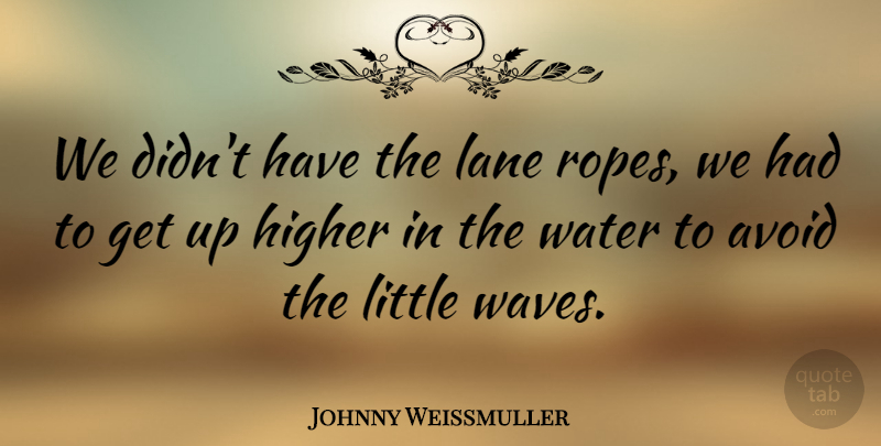 Johnny Weissmuller Quote About Avoid, Higher: We Didnt Have The Lane...
