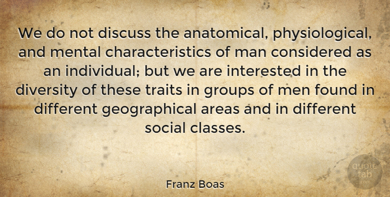 Franz Boas Quote About American Scientist, Areas, Considered, Discuss, Found: We Do Not Discuss The...