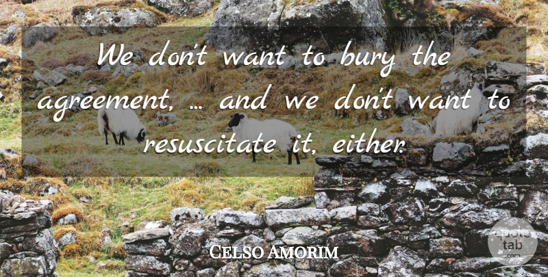 Celso Amorim Quote About Agreement, Bury: We Dont Want To Bury...