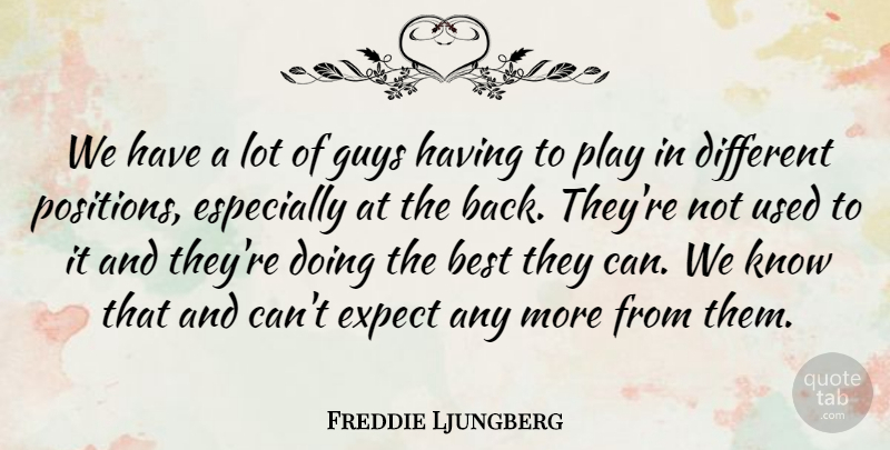 Freddie Ljungberg Quote About Best, Expect, Guys: We Have A Lot Of...