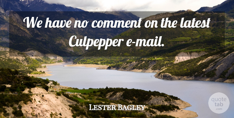 Lester Bagley Quote About Comment, Latest: We Have No Comment On...