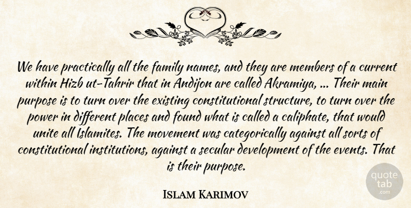 Islam Karimov Quote About Against, Current, Existing, Family, Found: We Have Practically All The...