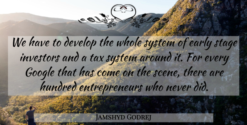 Jamshyd Godrej Quote About Develop, Early, Hundred, Investors, System: We Have To Develop The...