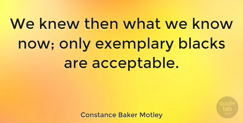Constance Baker Motley Quote About American Activist, Exemplary: We Knew Then What We...