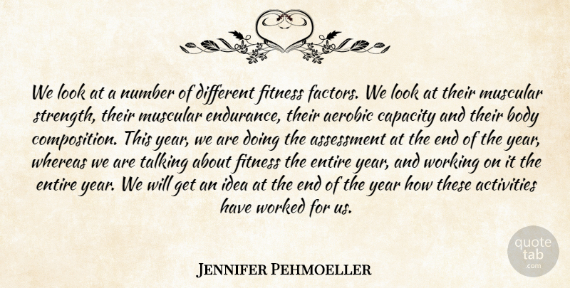 Jennifer Pehmoeller Quote About Activities, Aerobic, Assessment, Body, Capacity: We Look At A Number...