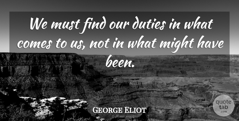 George Eliot Quote About Motivational, Reality, Might: We Must Find Our Duties...